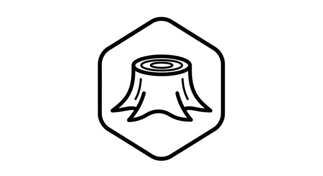 Tree Stump Icon, Wood, Forest, Nature, Ecology - Vector Logo
