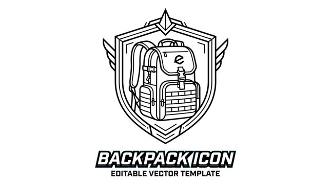 backpack icon logo shield