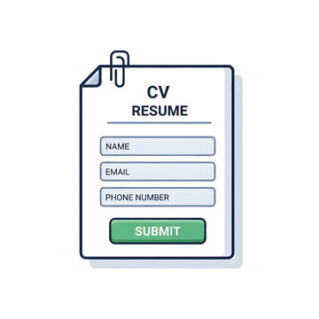 CV Resume Application Form Icon Isolated PNG