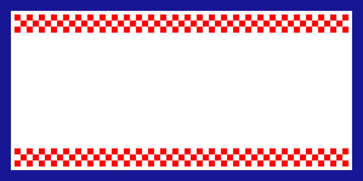 Checkered background frame with red white checkered border and blue outer frame for Croatian national holiday patriotic events sports racing banners and web header design