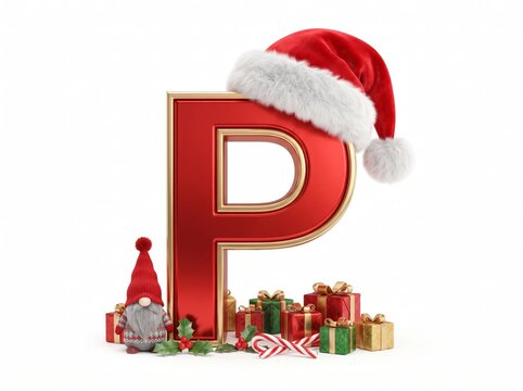 Alfabeto Natal Letra 3D Tipografia Festiva
