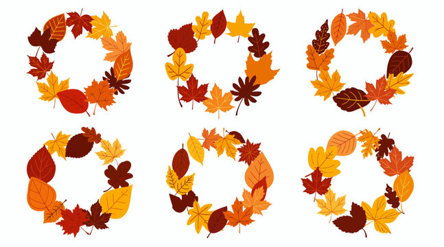 autumn leaves wreath, fall leaves circle