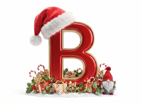 Alfabeto Natal Letra 3D Tipografia Festiva