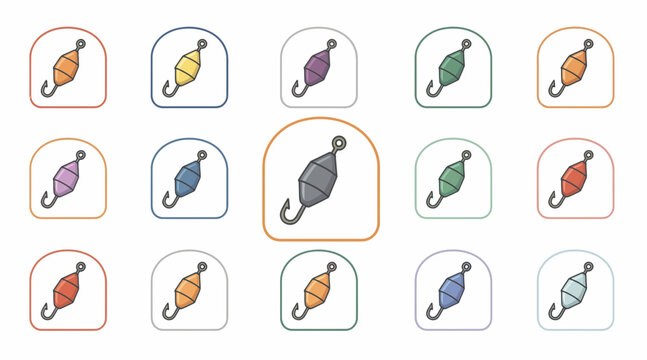 Assortment of Fishing Bobbers in Various Colors, Fishing Gear