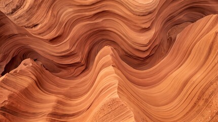 Fototapeta premium Abstract wavy red sandstone texture of antelope canyon walls