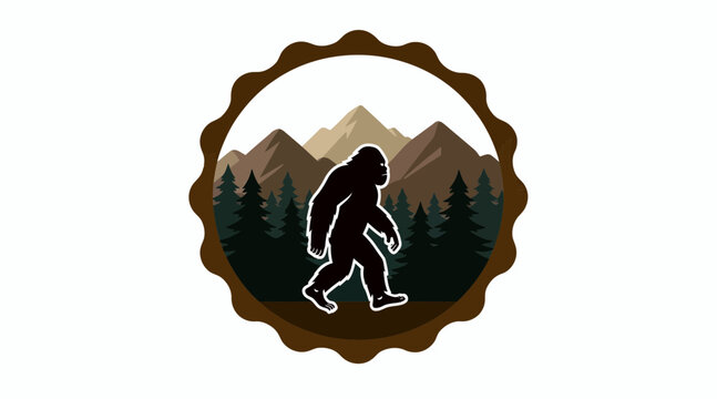 bigfoot in the mountains, sasquatch logo