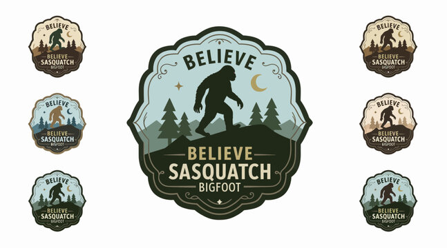 believe sasquatch bigfoot sticker set