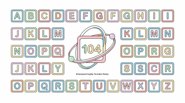 Alphabet letters and numbers educational illustration