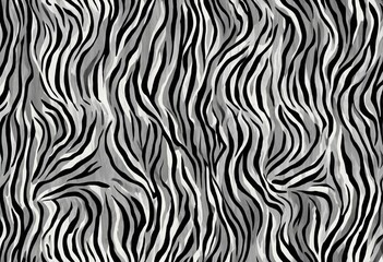 Fototapeta premium Abstract Zebra Stripe Pattern Background - Seamless Animal Texture Design