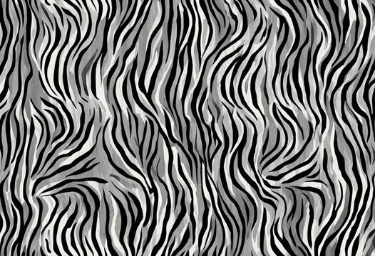 Abstract Zebra Stripe Pattern Background - Seamless Animal Texture Design