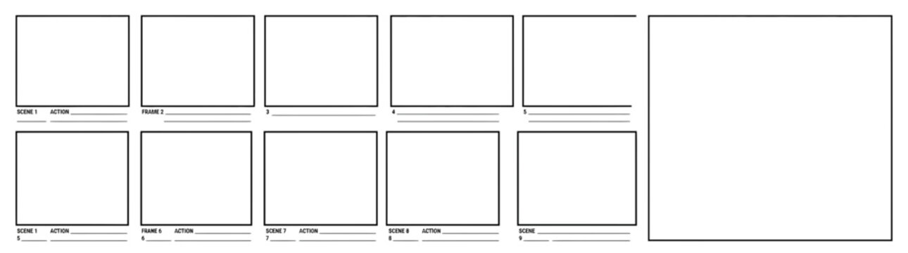 Professional Vertical Storyboard Layout 2026 Template with Blank Frames for Film and Animation