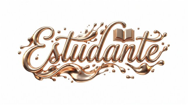 Lettering 3D Estudante Educa&ccedil;&atilde;o Dia do Estudante