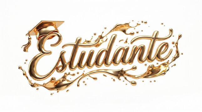 Lettering 3D Estudante Educa&ccedil;&atilde;o Dia do Estudante