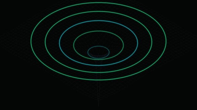Isometric Spacetime Gravity Well Physics Grid