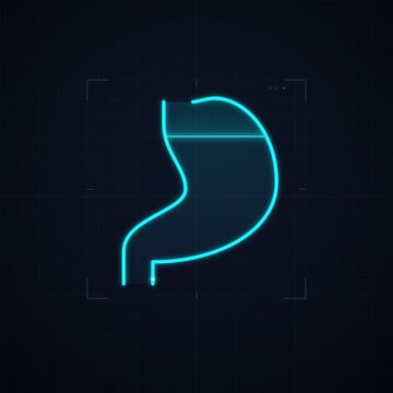 Animated Stomach Tech Diagnostic icon for technology motion graphic