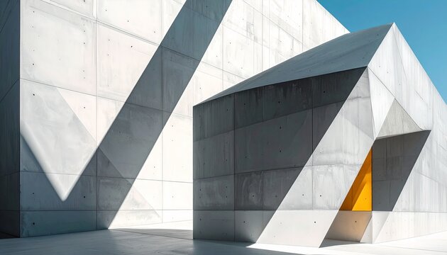 Modern Concrete Architecture with Bold Angular Design