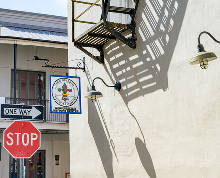 New Orleans, LA, USA - July 18, 2026: New Orleans Visitors Center on Decatur Street in the French Quarter