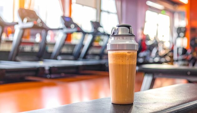 Fitness Recovery Shake Bright Gym Setting