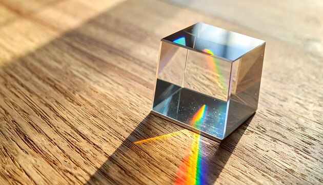 Sunlight Reflections Glass Cube