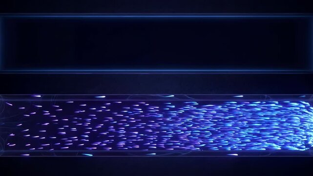 Abstract light trails flowing in a dark background for digital design and technology