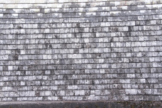 Old roof temple aged tile patterns