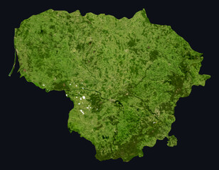 Lithuania Shaded Relief Map. Hillshaded physical terrain map illustration. Lithuania elevation, topography, and landforms. © Eugene Ga