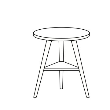 Simple stool with round seat and three legs