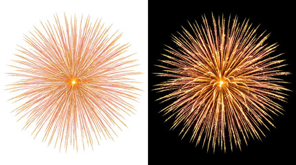 Obraz premium Orange firework burst on split white and black background 1
