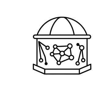 Abstract network diagram in a dome structure
