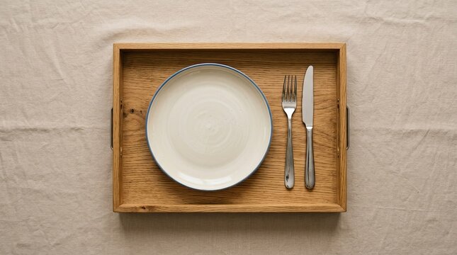 empty plate with fork and knife