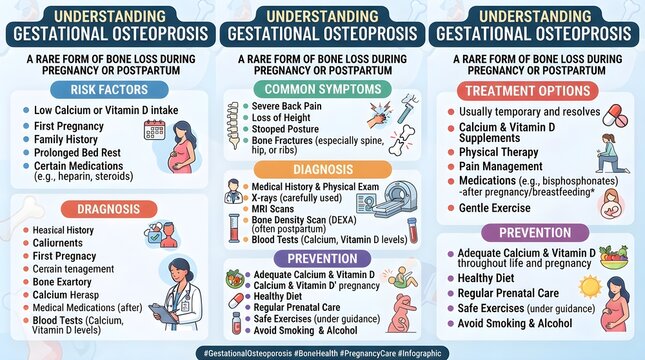  Understanding Gestational Osteoporosis: App Guide to Pregnancy-Related Bone Loss, Risk Factors, Symptoms, Diagnosis, Treatment, Prevention, Maternal Safety, Fracture Protection, and Bone Health