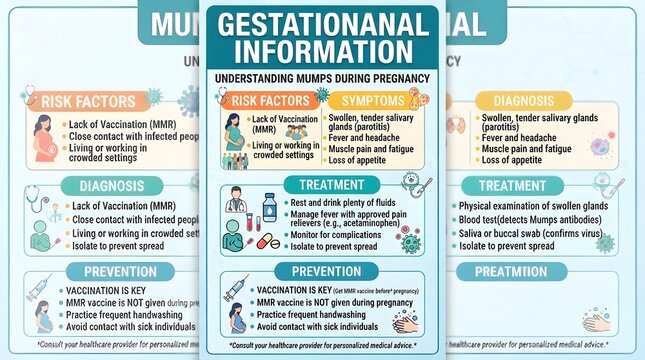 Gestational Mumps Information: Pregnancy Health Guide Covering Risk Factors, Symptoms, Diagnosis, Treatment, Prevention, Maternal Wellness, Fetal Safety, Vaccination Planning, and Prenatal Care Advice