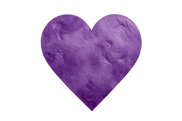 Fototapeta premium Large fluffy purple heart isolated on transparent background