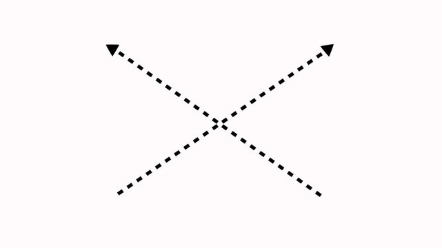 Minimalist animated arrows converging and diverging on white background, motion for presentations and infographics
