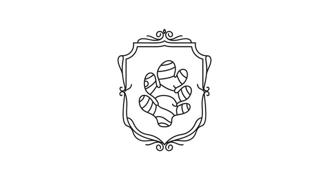 Ginger Root Emblem - Minimalist Hand-Drawn Illustration