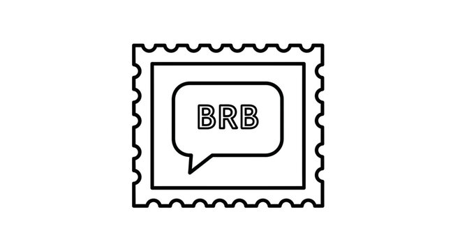 BRB Be Right Back Speech Bubble Icon Minimalist Design