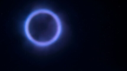 Fototapeta premium A luminous glowing circular halo floating in the deep reaches of outer space captured as a digital art illustration