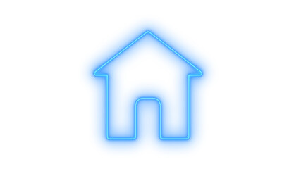 Glowing neon home icon isolated on transparent background. Homepage main button. Real estate property symbol. House building web sign. © mominulim