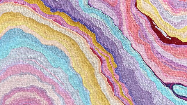 Abstract colorful waves of pink, purple, yellow, and blue textures resembling natural stone patterns