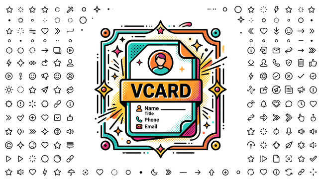 Digital VCard with Contact Icons - Modern Business Card Design