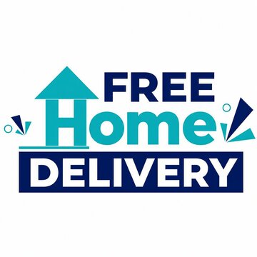 Free home delivery service logo with house and arrow icons