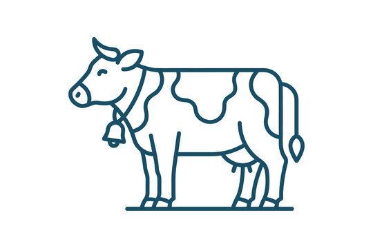 Dpngry Cow Outline Vector Illustration
