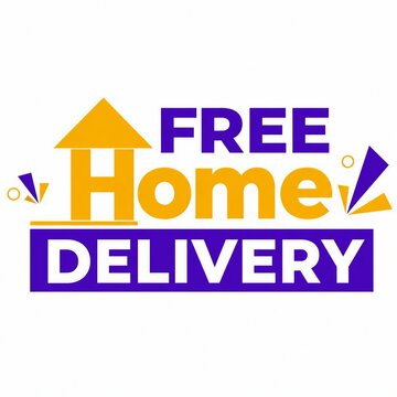Free home delivery sign with house icon and arrow