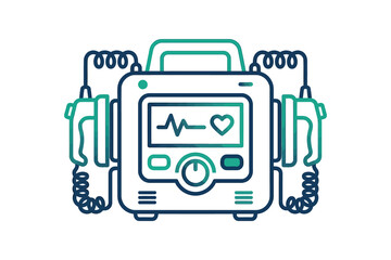 Fototapeta premium Automated External Defibrillator Vector Illustration