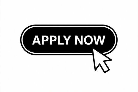 Black apply now button with clickable cursor arrow