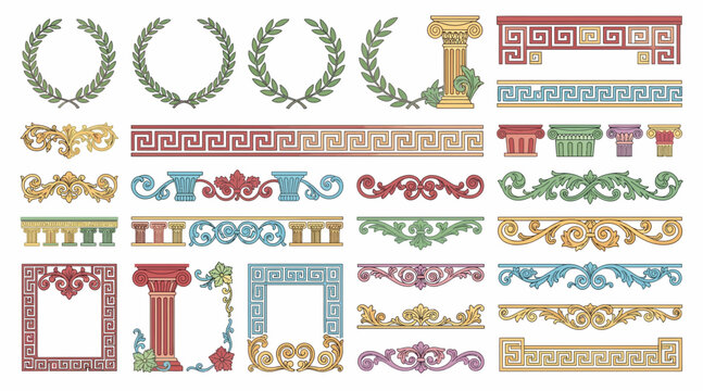 classic greek roman border elements