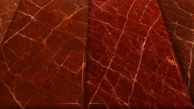 Elegant Movement Across Rosso Marble Tiles Featuring Sophisticated Natural Stone Surface for Refined Interior Design Backgrounds