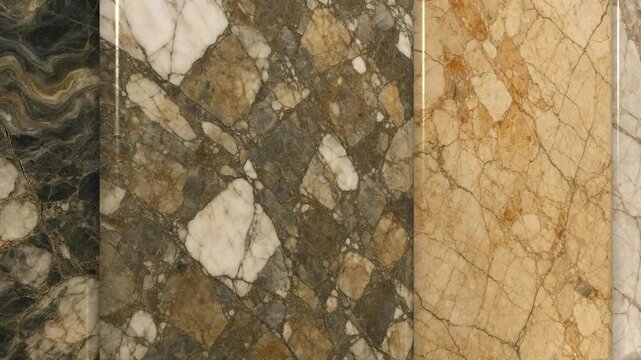 Professional Movement Over Premium Breccia Marble Tiles Highlighting Rich Natural Stone Texture for Exclusive Interior Design Backgrounds