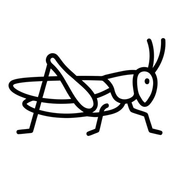 Minimalist Outline Grasshopper Insect Icon Sign Symbol Design