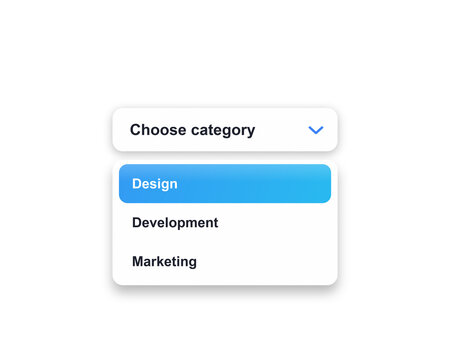 Different UI, UX, GUI mobile screens modern infographic. Diagram template and chart graph. Flat web icons for mobile apps. Dropdown Menu Open Ui element overlay png